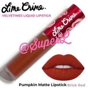 2/$15 NEW Lime Crime Matte Lipstick Pumpkin Brick Red